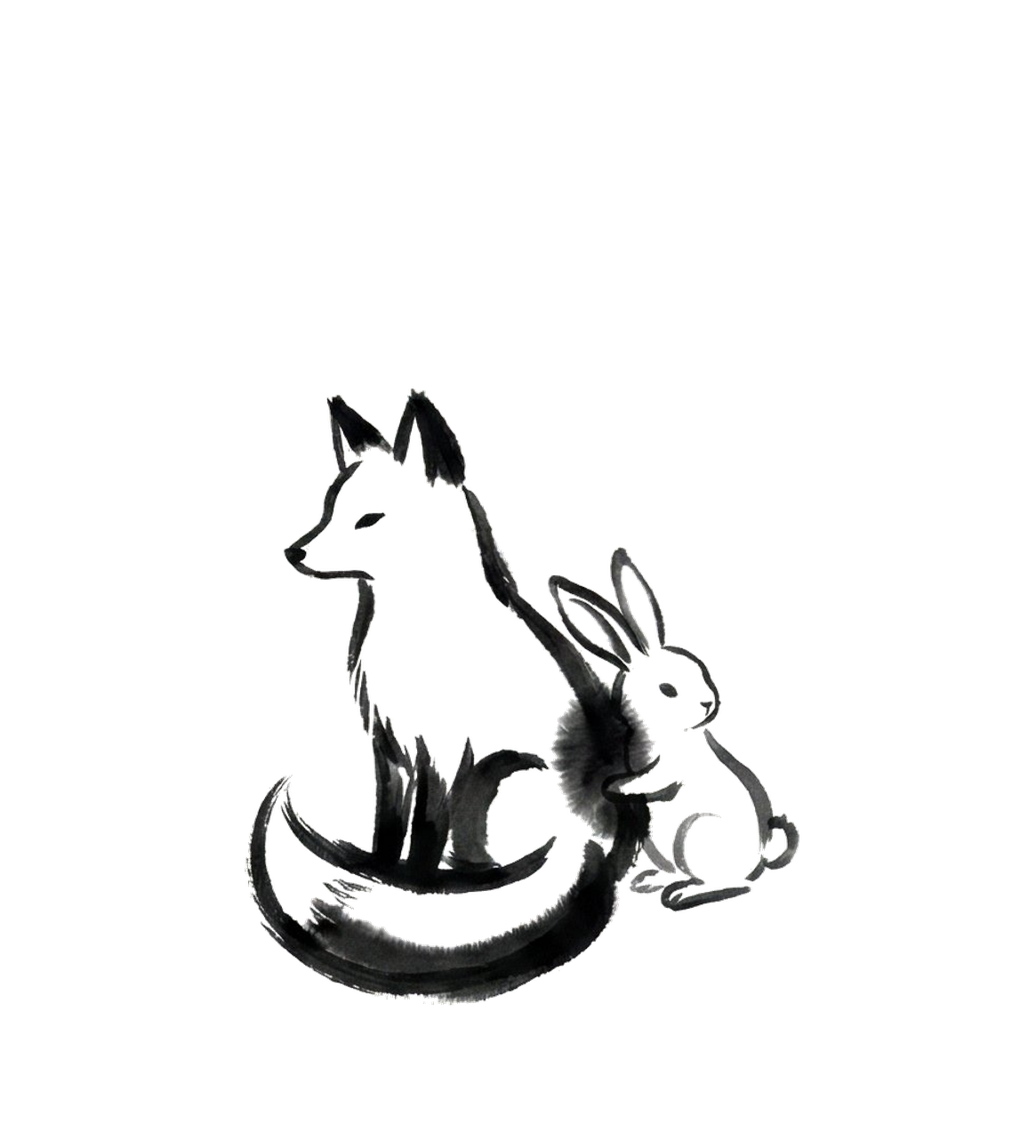 수묵화 일러스트